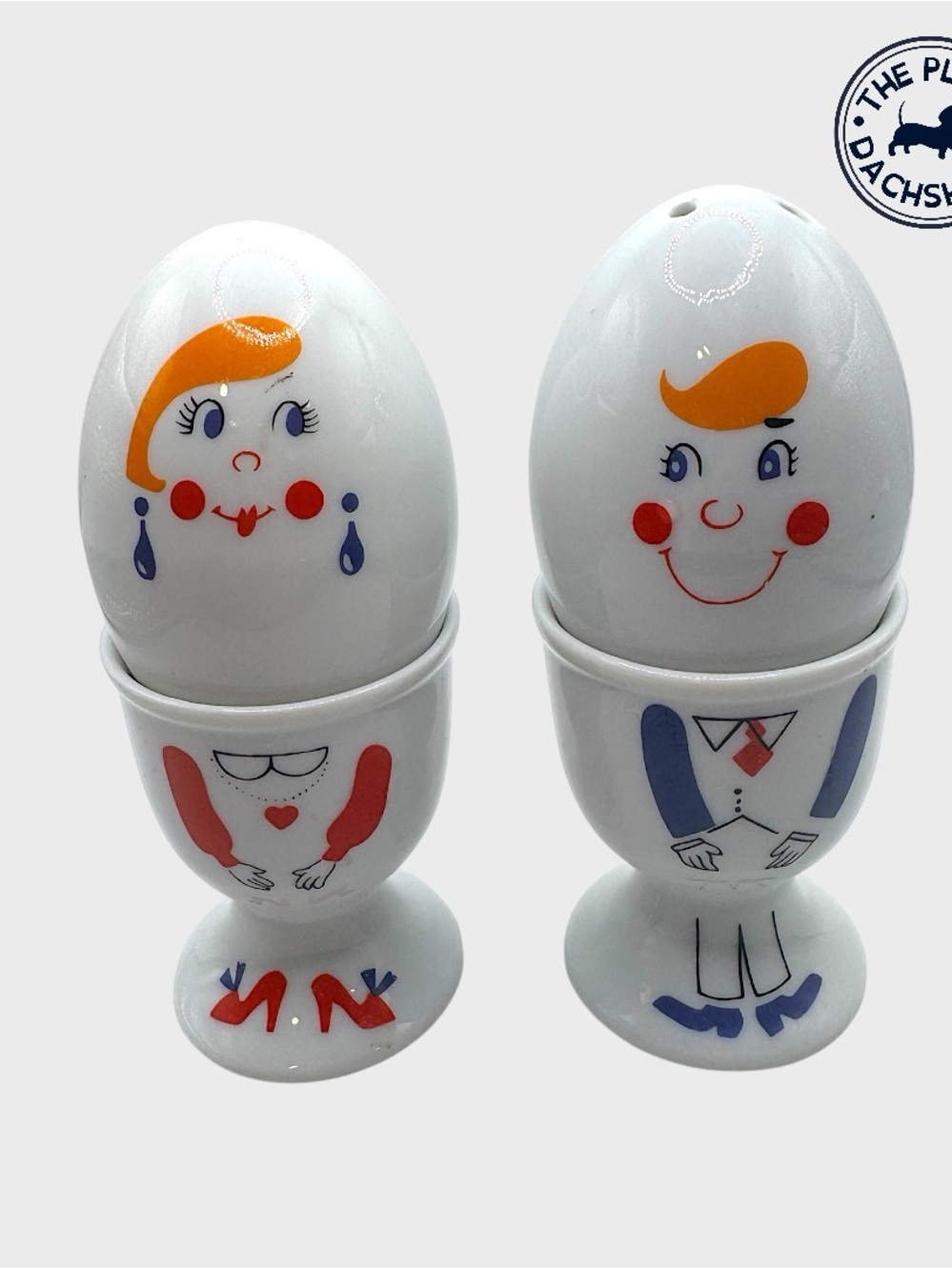 Vintage Cute Ceramic Egg Cup Salt & Pepper Shakers